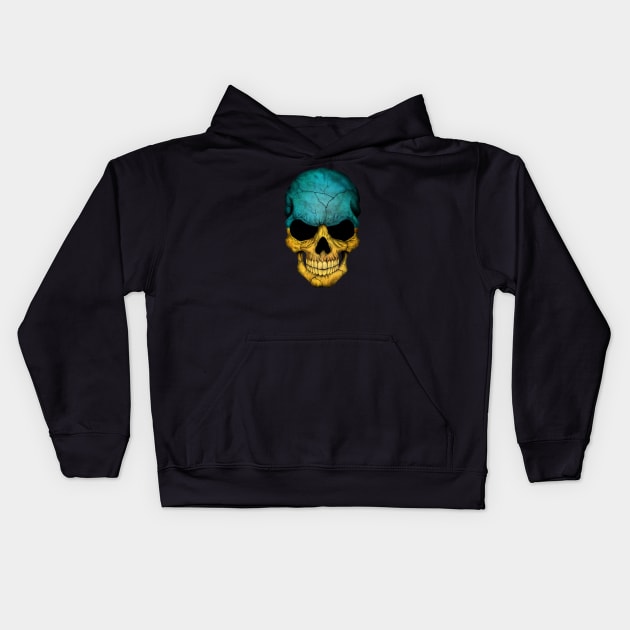 Ukrainian Flag Skull Kids Hoodie by jeffbartels